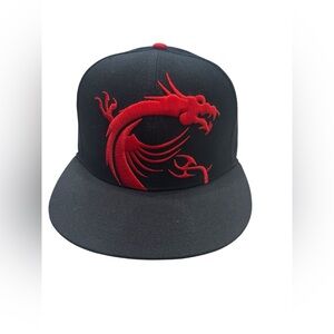 MSI Red Dragon True Gaming Ball Cap Snapback Flat Bill Hat 30th Anniversary
